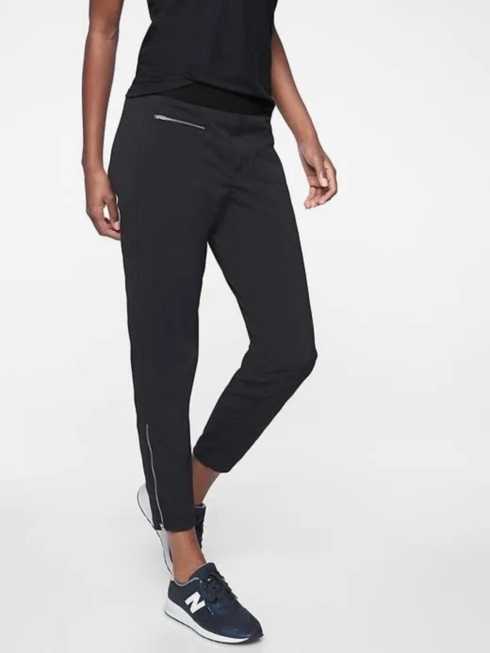 Athleta Mod Trekkie Black Zip-Hem Performance Joggers Sz 2